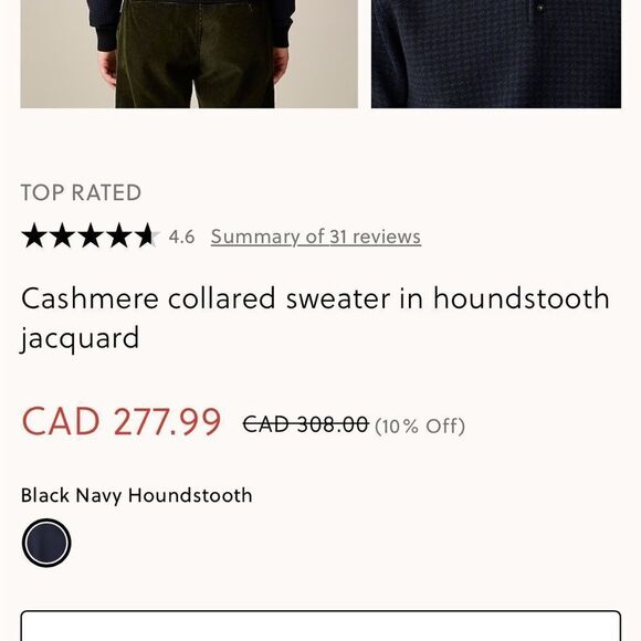 J.Crew Cashmere collared sweater in houndstooth jacquard Medium - Picture 4 of 14